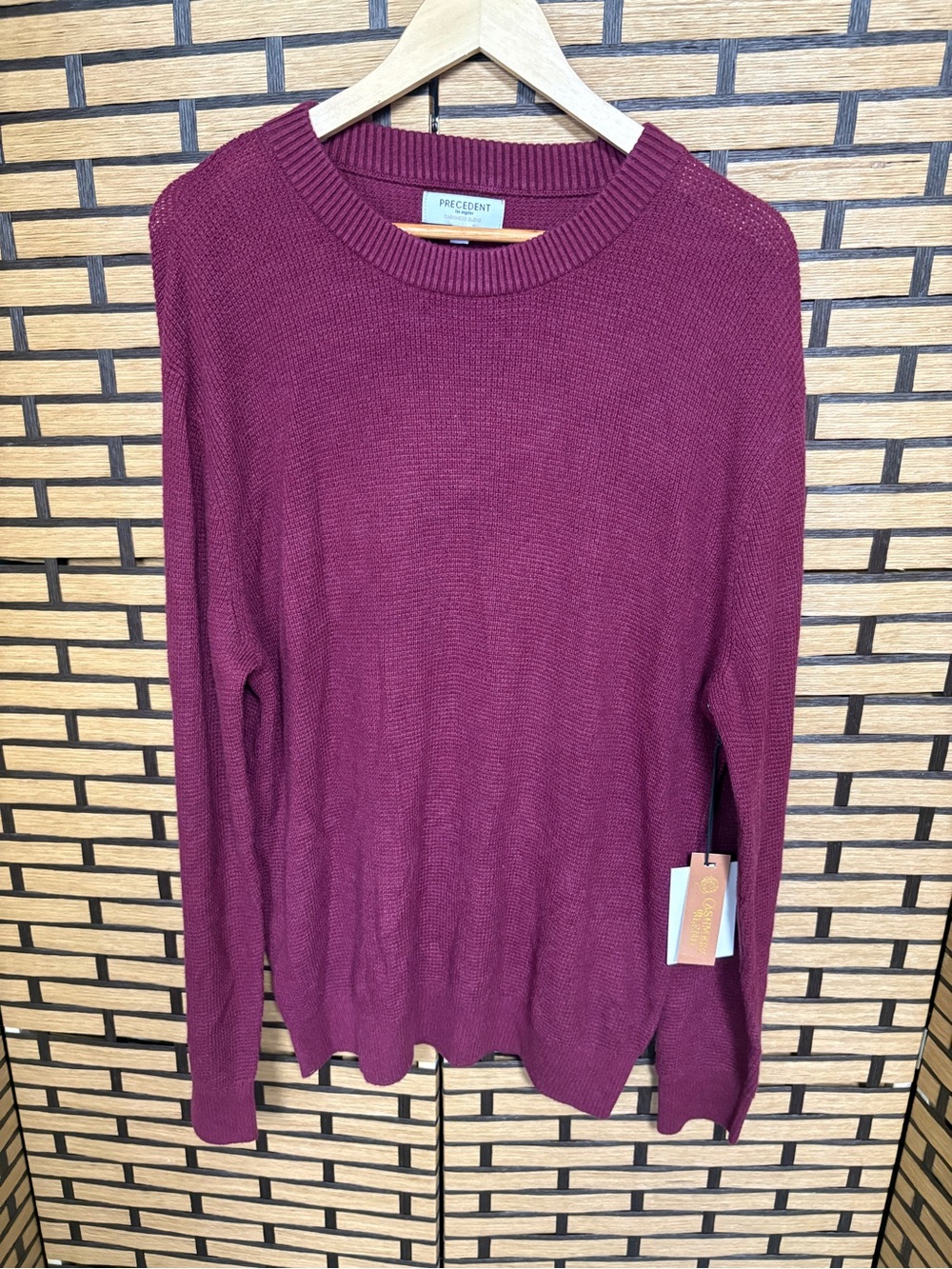 Precedent burgundy cashmere blend sweater men size xl
